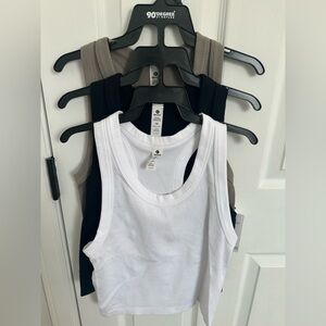 Stylish Women's Tank Top Trio - Gray, Black, White